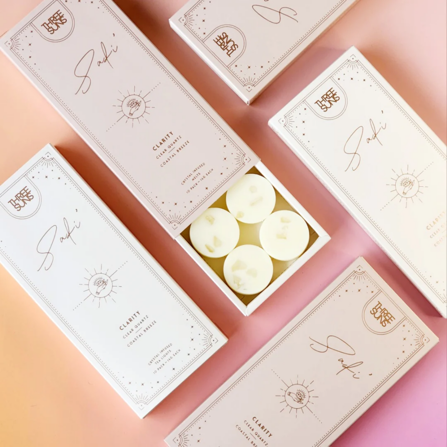 Crystal Infused Soy Wax Melts Box | Safi | Coastal Breeze
