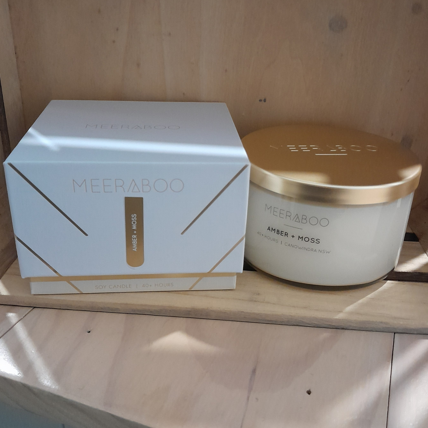 Amber + Moss Gold Lid Soy Candle