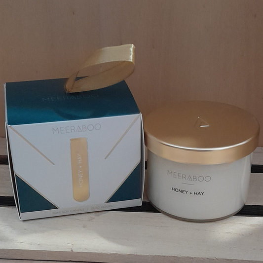 Honey + Hay Gold Lid Soy Candle