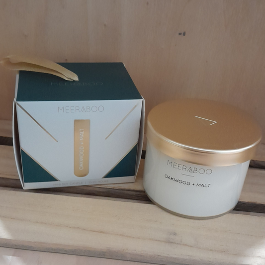 Oakwood + Malt Gold Lid Soy Candle