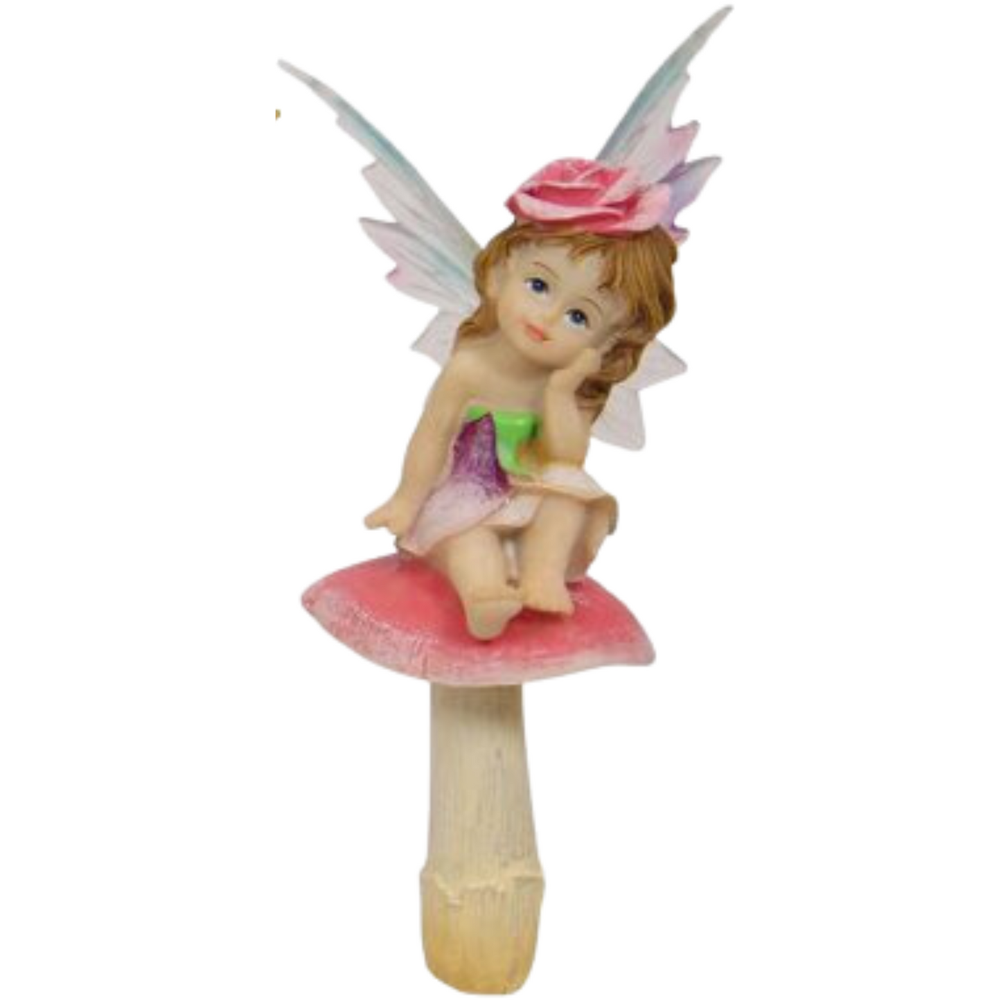 Fairy on Mushroom Garden Stakes