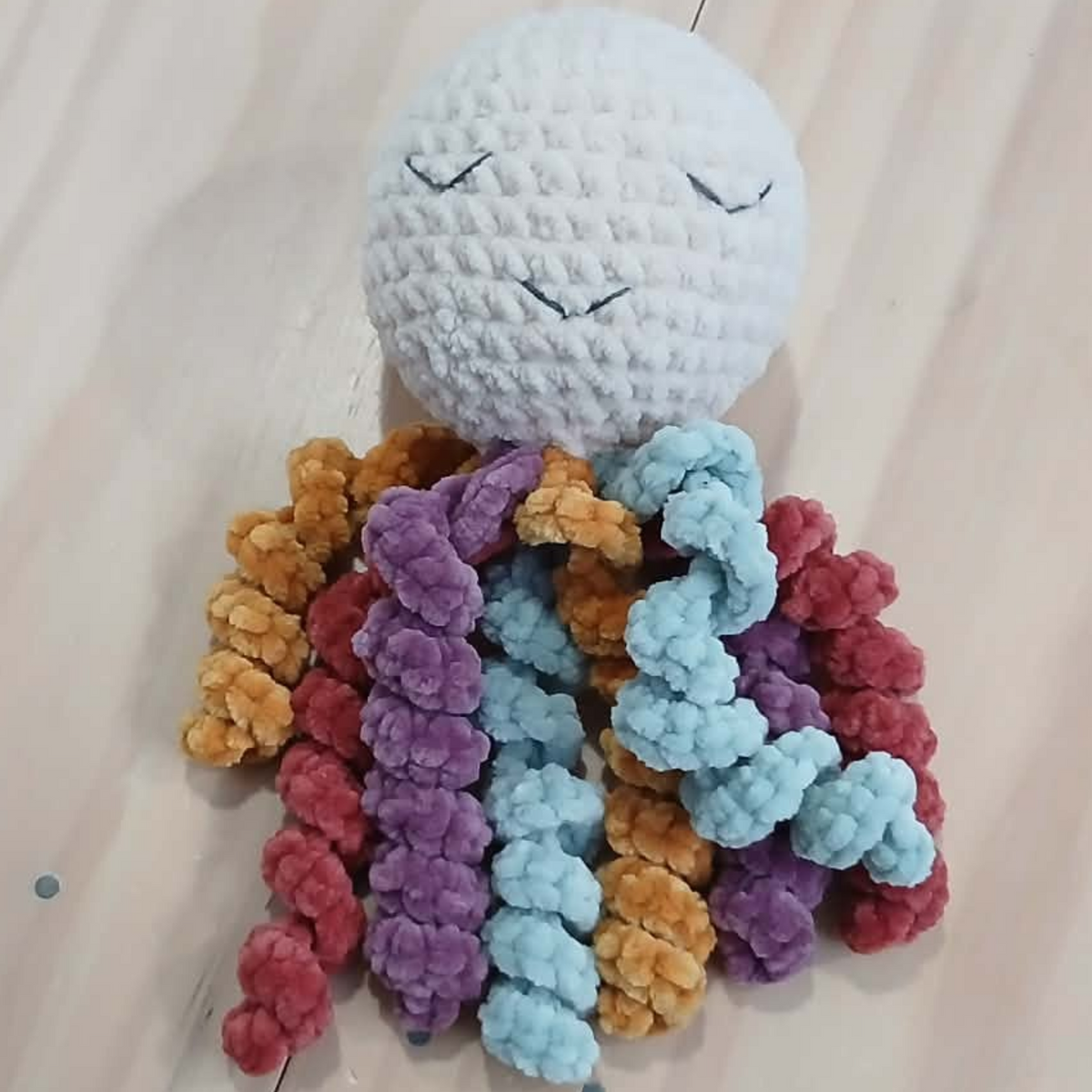 Crochet Multi Coloured Octopus