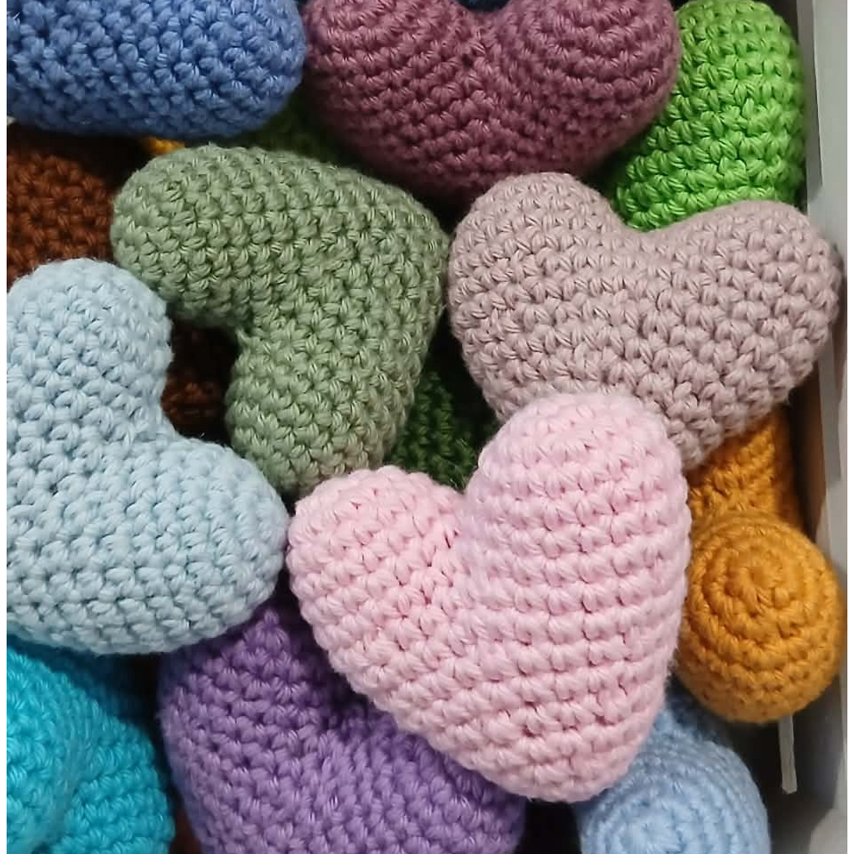 Crochet Puff Hearts
